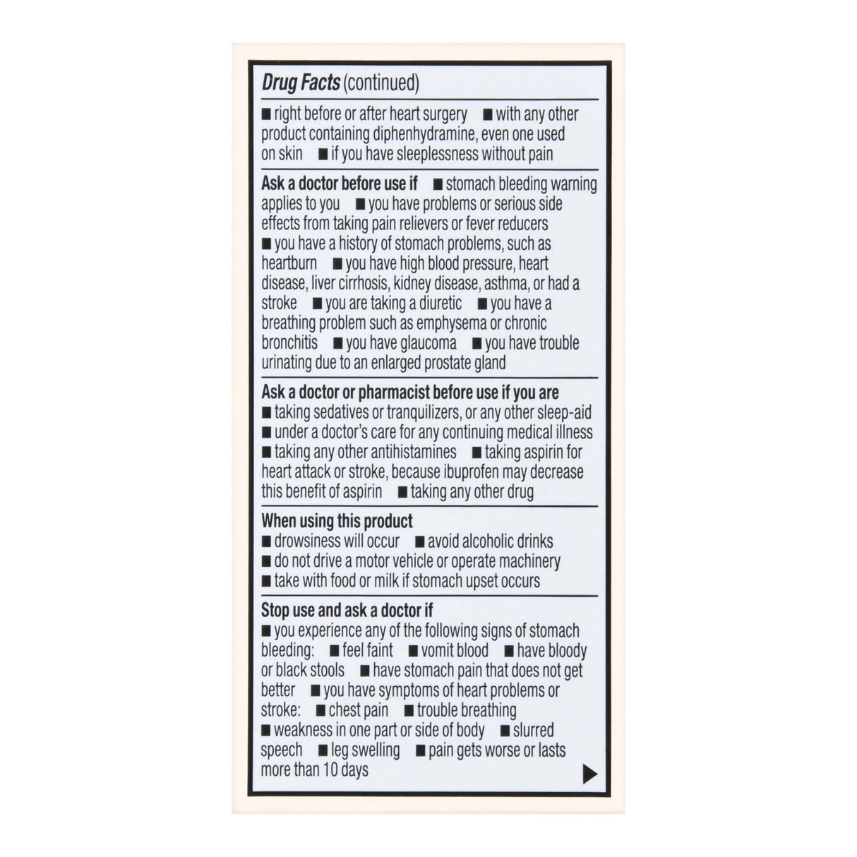 Nightime Pain / Allergy Relief Foster & Thrive™ 200 mg - 38 mg Strength Ibuprofen / Diphenhydramine Capsule 40 per Bottle - BeHope