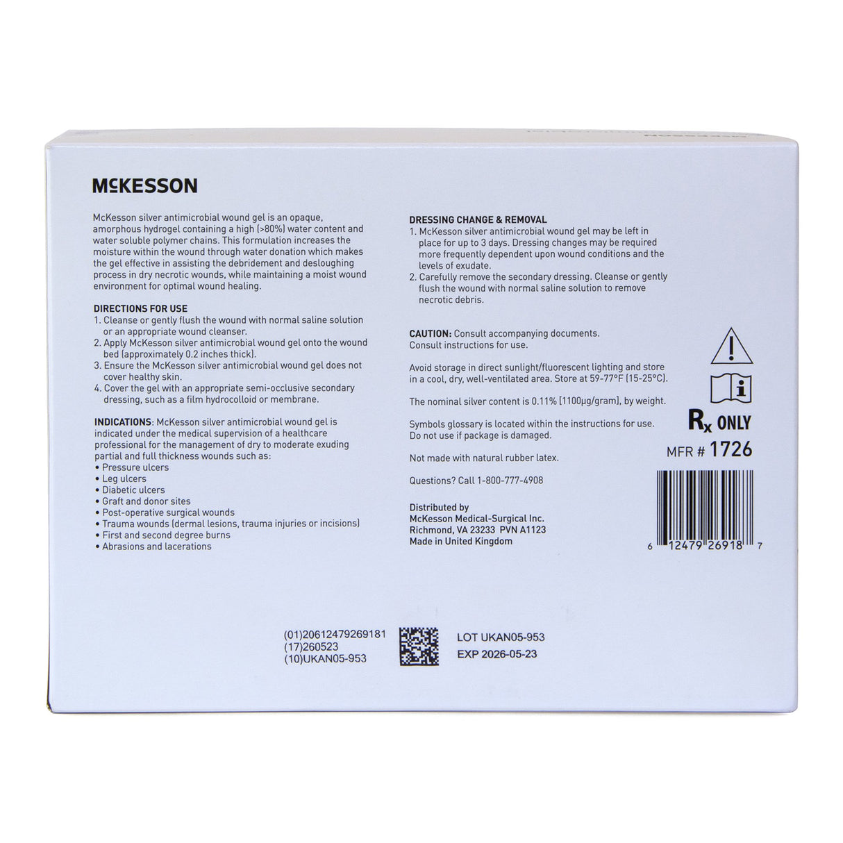 Silver Wound Gel McKesson NonSterile - BeHope