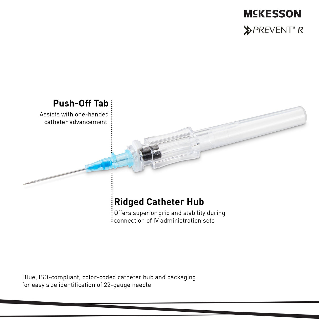 Peripheral Iv Catheter Mckesson Polyurethane Push Button Safety - BeHope
