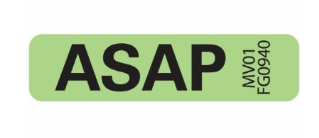 Pre-Printed Label MedVision® Auxiliary Label Fluorescent Green Paper ASAP Black Alert Label 5/16 X 1-1/4 Inch - BeHope