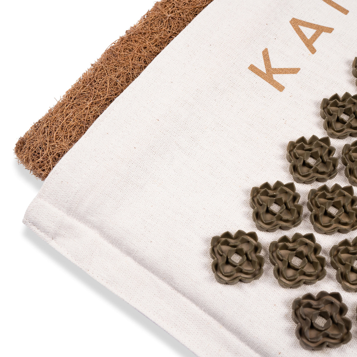 Kanjo Coconut Acupressure Mat Tan Coconut / Cotton Linen Blend / Plastic 17 X 28 Inch - BeHope