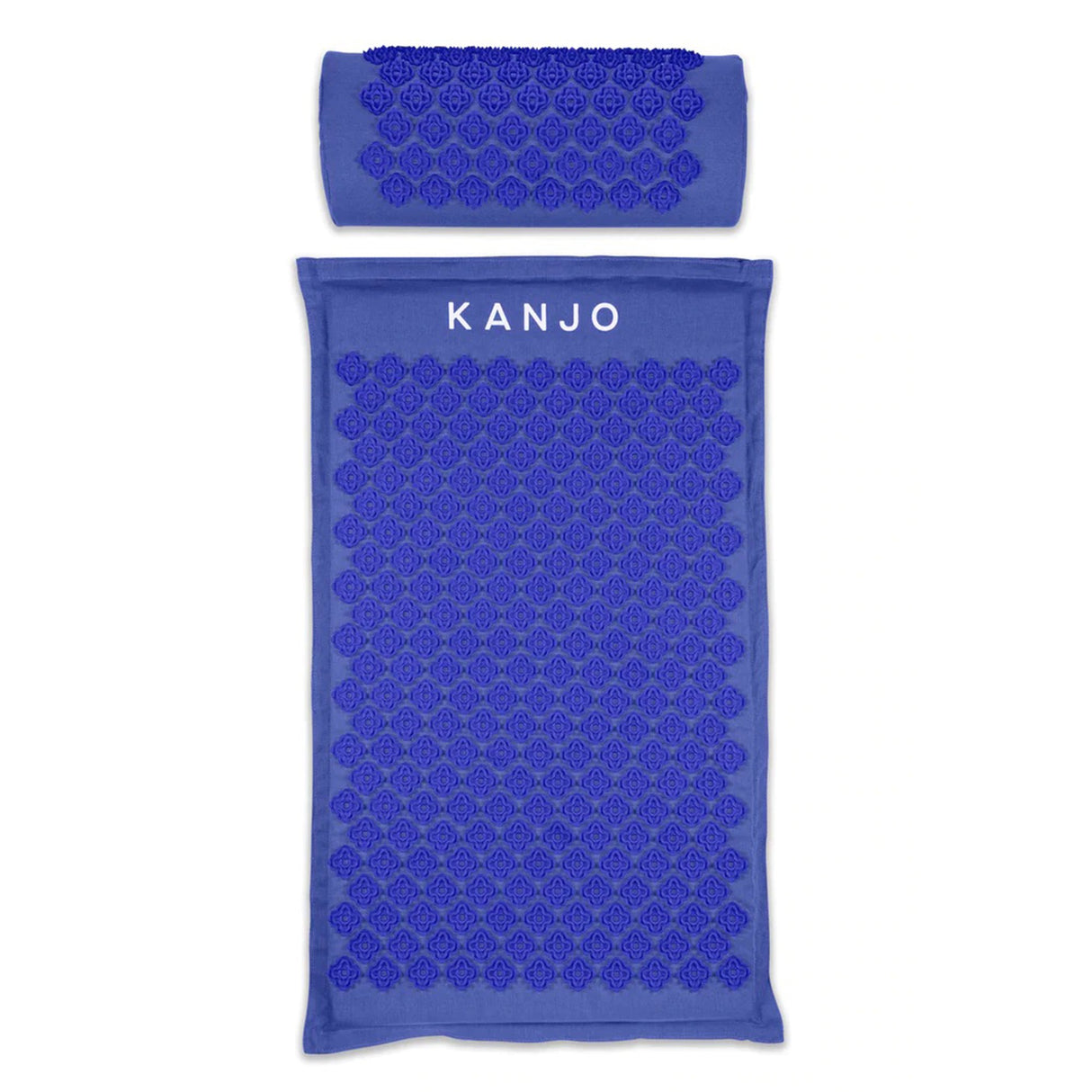 Kanjo Acupressure Mat Set Periwinkle Cotton Linen Blend / Foam / Plastic Mat: 17 X 28 Inch / Pillow: 6 X 14 Inch - BeHope