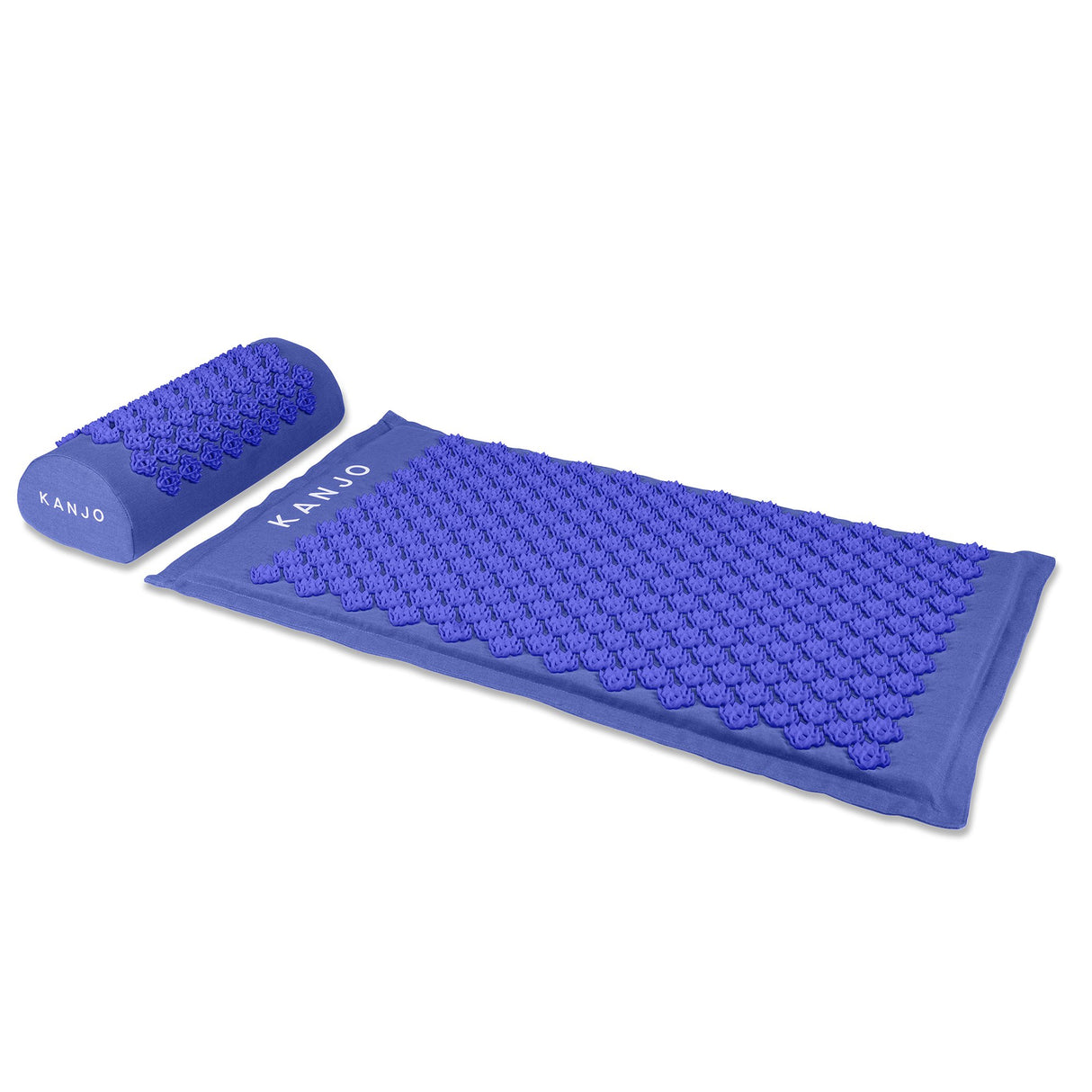 Kanjo Acupressure Mat Set Periwinkle Cotton Linen Blend / Foam / Plastic Mat: 17 X 28 Inch / Pillow: 6 X 14 Inch - BeHope