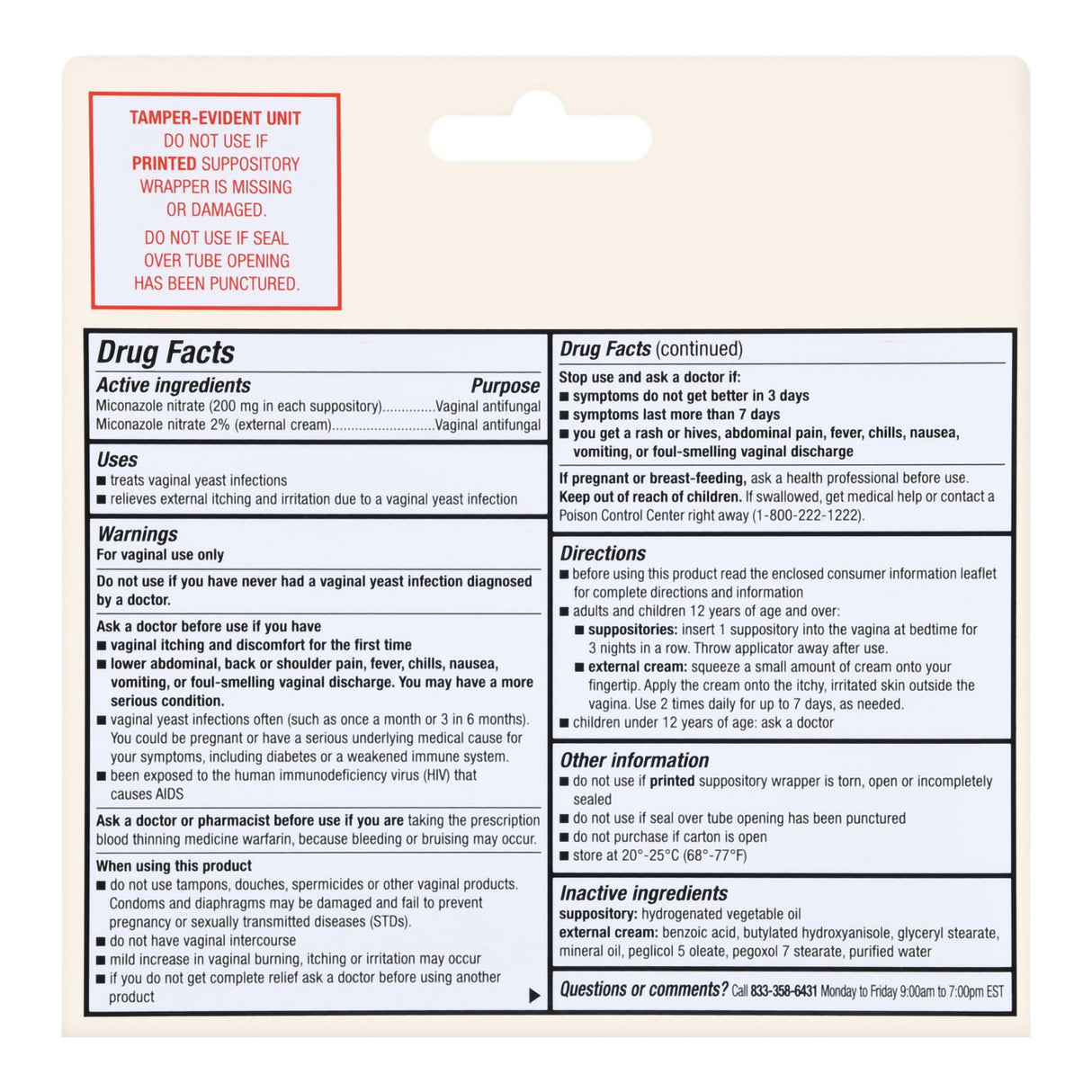 Vaginal Antifungal Kit Foster & Thrive™ 2% Strength / 200 mg Cream / Suppository - BeHope