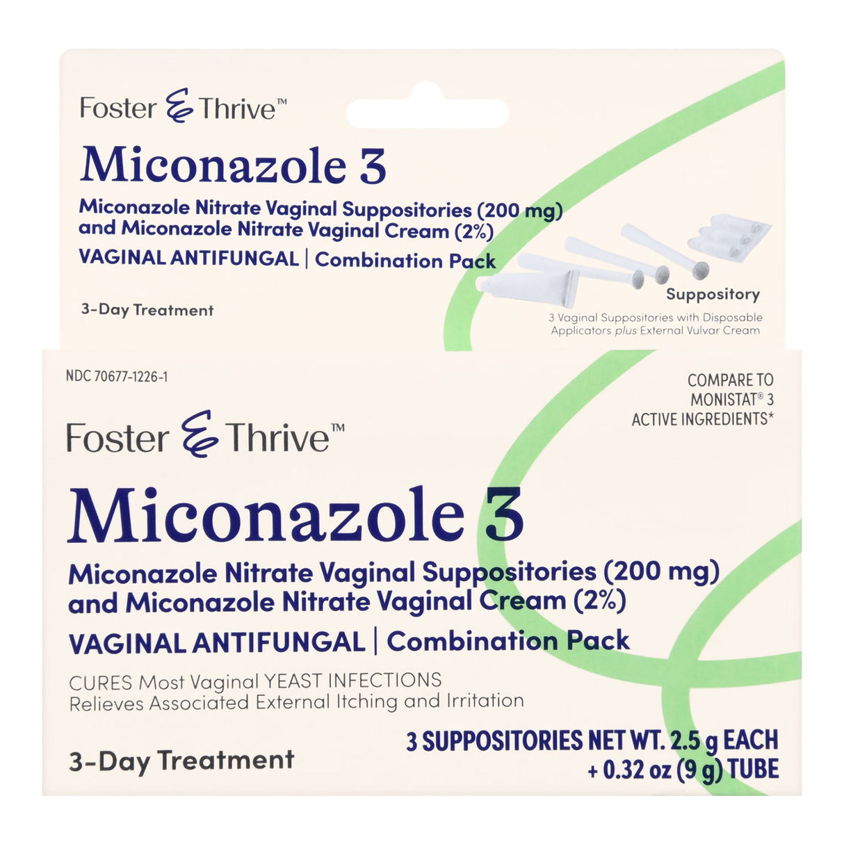 Vaginal Antifungal Kit Foster & Thrive™ 2% Strength / 200 mg Cream / Suppository - BeHope