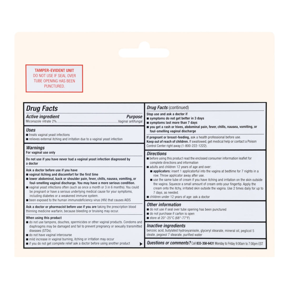 Vaginal Antifungal Foster & Thrive™ 2% Strength / 100 mg Cream 1.59 oz. Tube - BeHope