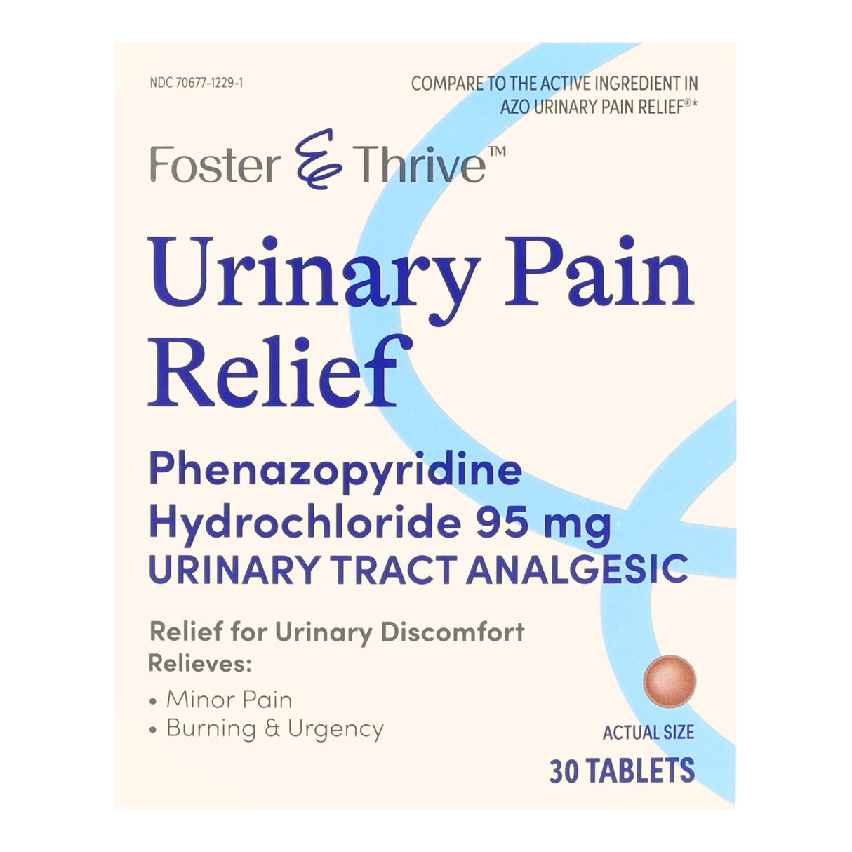 Urinary Pain Relief Foster & Thrive™ 95 mg Strength Phenazopyridine HCL Tablet 30 per Box - BeHope
