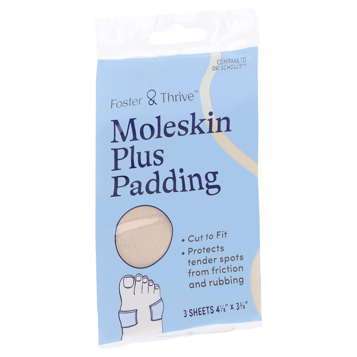 Protective Pad Foster & Thrive™ Adhesive Backing Foot Friction Protection - BeHope