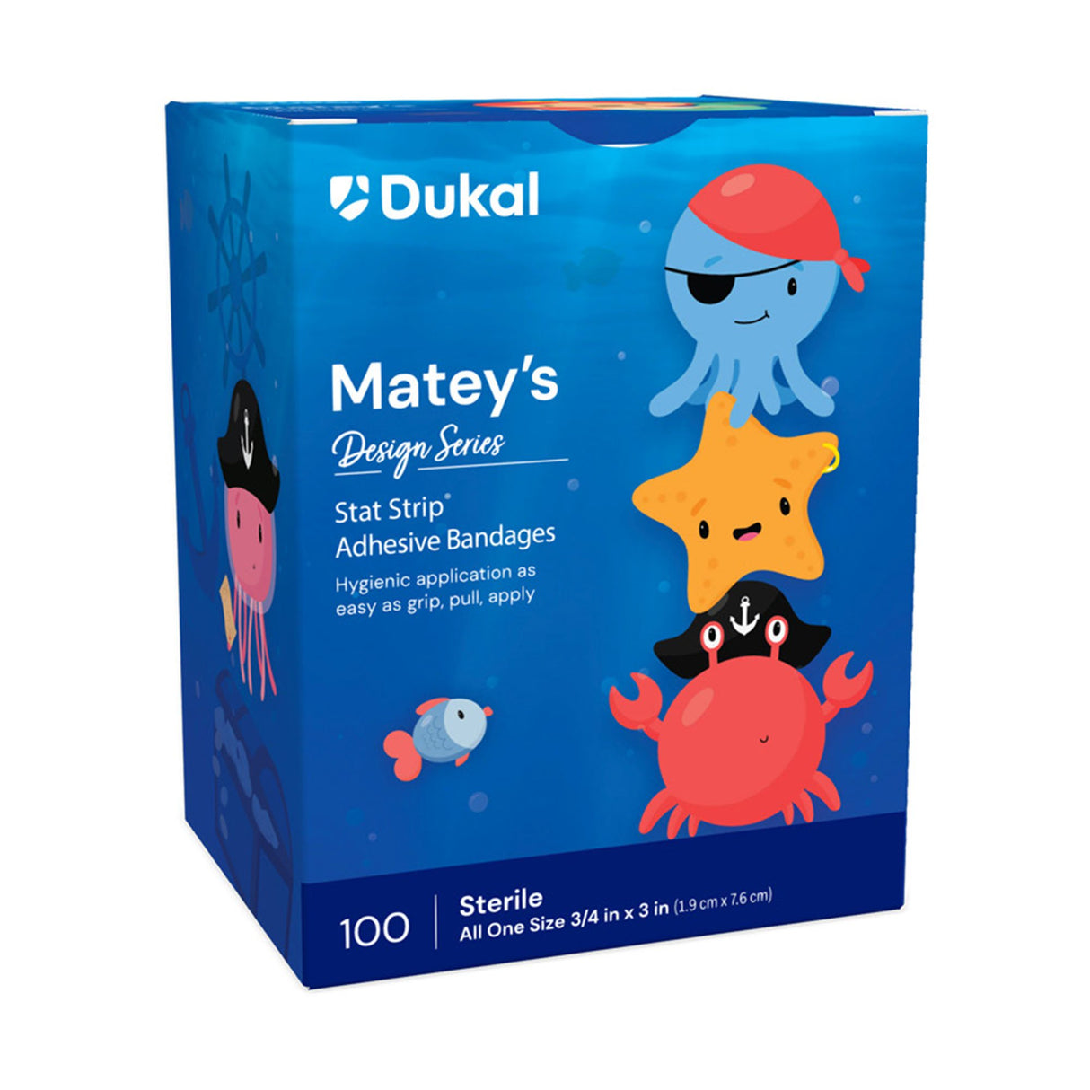 Adhesive Strip Stat Strip® Plastic Kid Design (Matey's) 3/4 X 3 Inch Sterile - BeHope