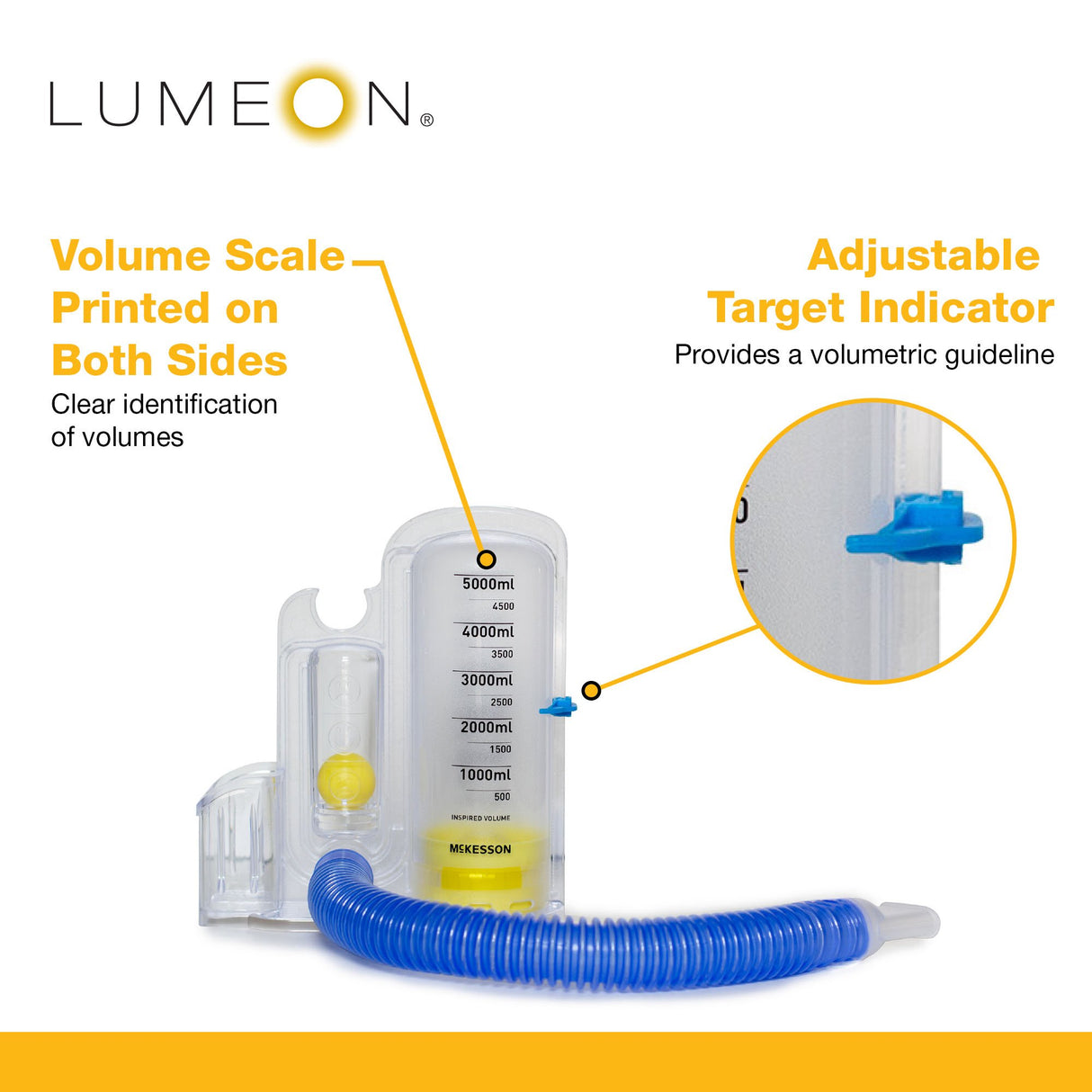 Volumetric Incentive Spirometer McKesson LUMEON™ Adult 5000 mL - BeHope