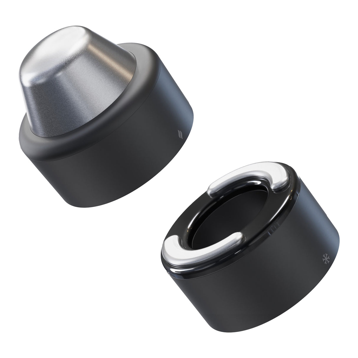 Hand-Held Face Massager & Cleanser Attachment TheraFace Hot and Cold Rings - Black 1 Hot Ring, 1 Cold Ring, Travel Pouch - BeHope