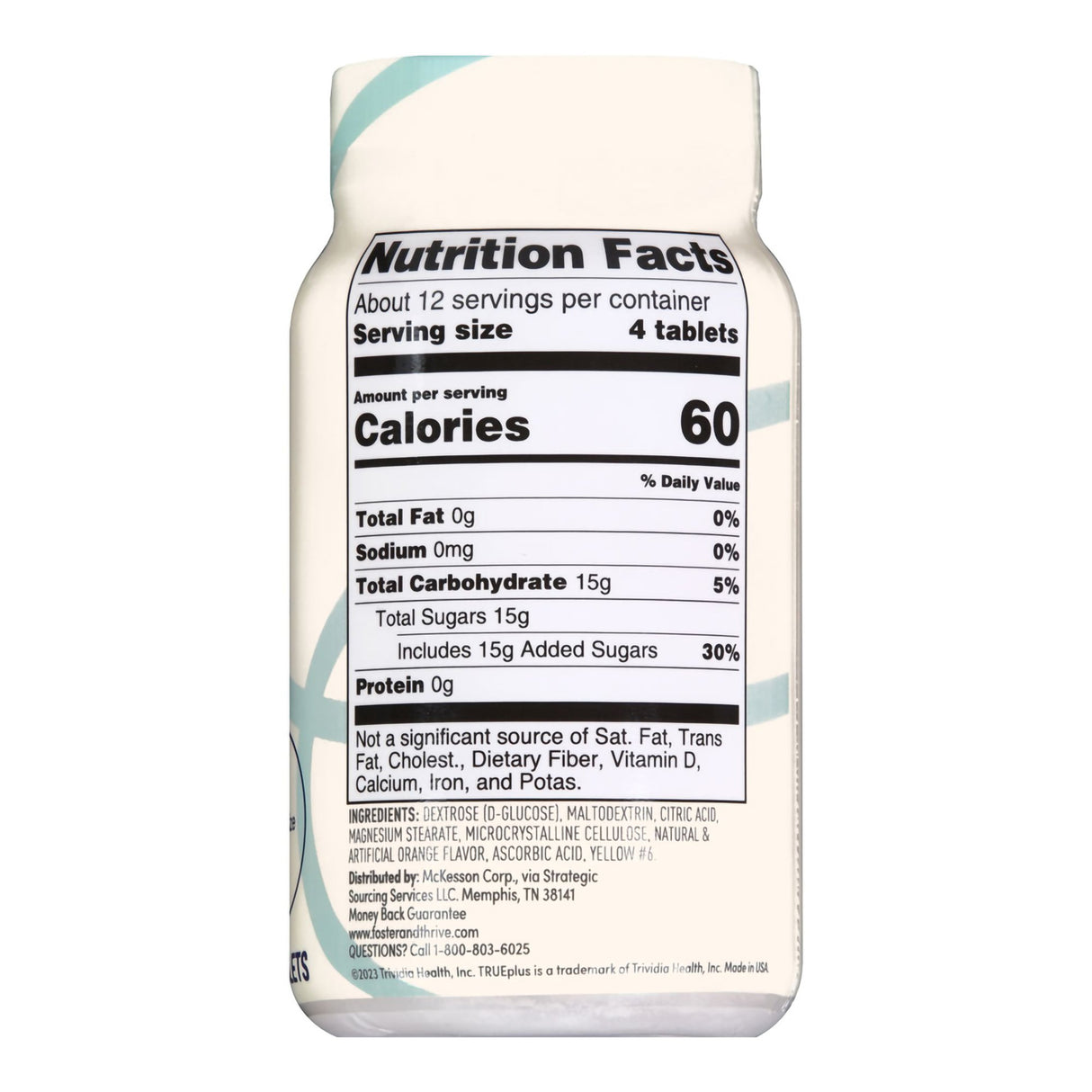 Glucose Supplement Foster & Thrive™ 50 per Bottle Chewable Tablet Orange Flavor - BeHope