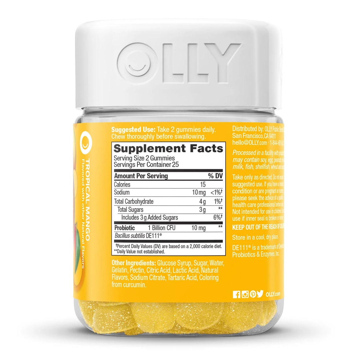 Probiotic Dietary Supplement OLLY® 50 per Bottle Gummy - BeHope