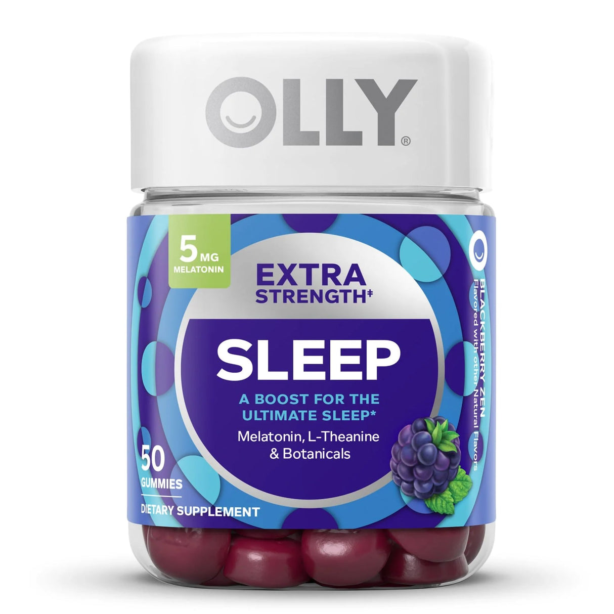Sleep Aid OLLY® Extra Strength Sleep 50 per Bottle Gummy 5 mg - 100 mg Strength - BeHope