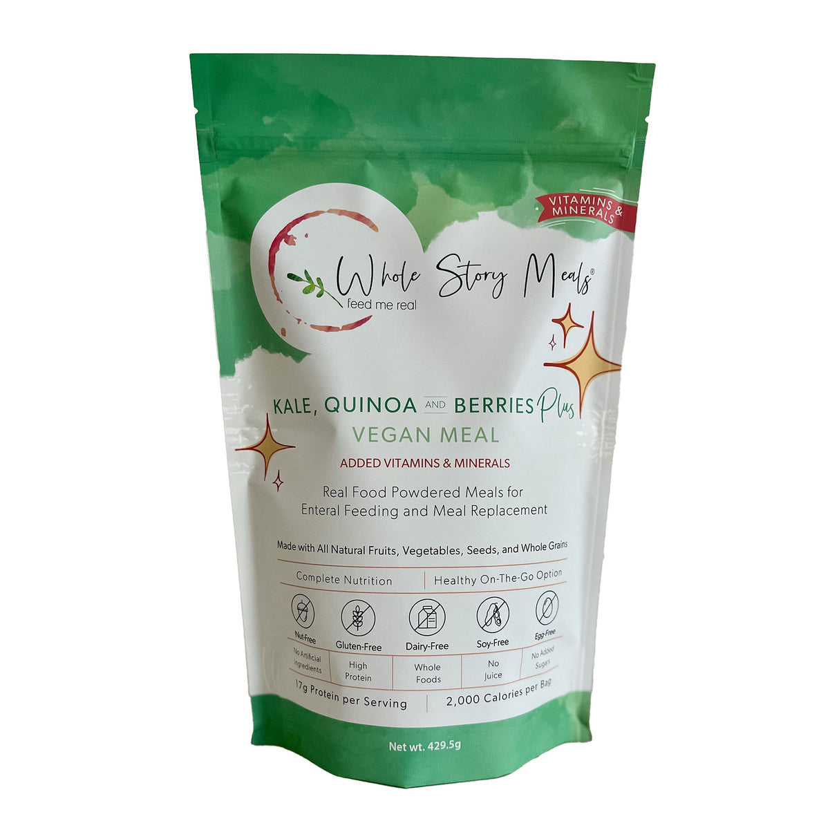 Oral Supplement Whole Story Meals Kale / Quinoa / Berries Plus Powder 16 oz. Pouch - BeHope