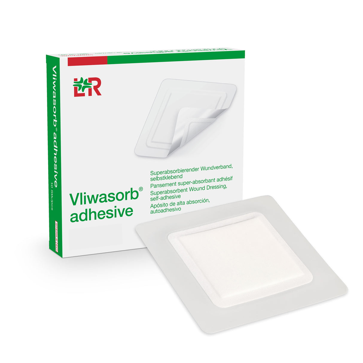 Super Absorbent Dressing Vliwasorb® Border Polyacrylate Adhesive 6 X 10 Inch Rectangle - BeHope