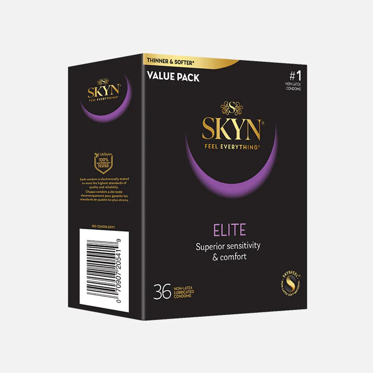 Condom Skyn® Elite Lubricated One Size Fits Most 36 Per Box BeHope