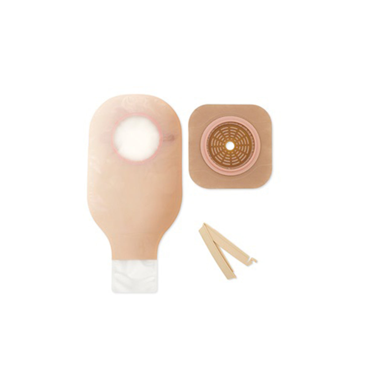 Ostomy Pouch New Image™ Two-Piece System Flat, Trim to Fit Up to 2-1/4 Inch Stoma Drainable - BeHope