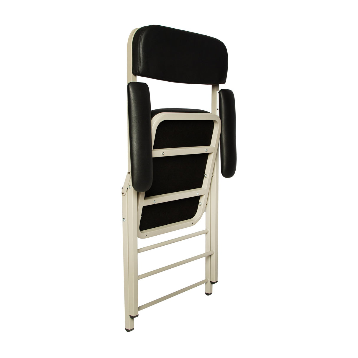 Folding Blood Drawing Chair Tech-Med® Fixed Padded Armrestrests Black - BeHope