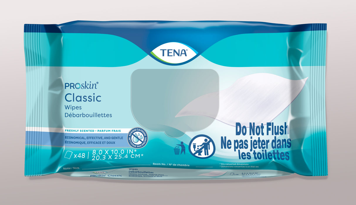 Personal Cleansing Wipe TENA® ProSkin™ Classic Soft Pack Scented 48 Count - BeHope