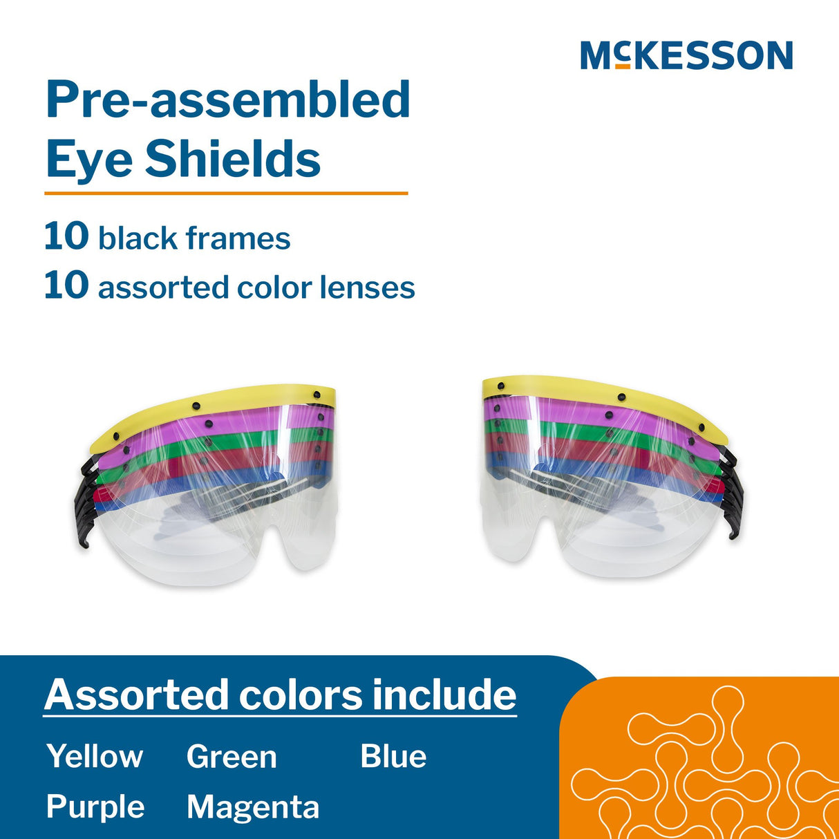 Eye Shield McKesson Pre-Assembled Anti-fog / Anti-glare / Anti-static Coating Clear Tint Plastic Film Lens Black Frame Over Ear One Size Fits Most - BeHope