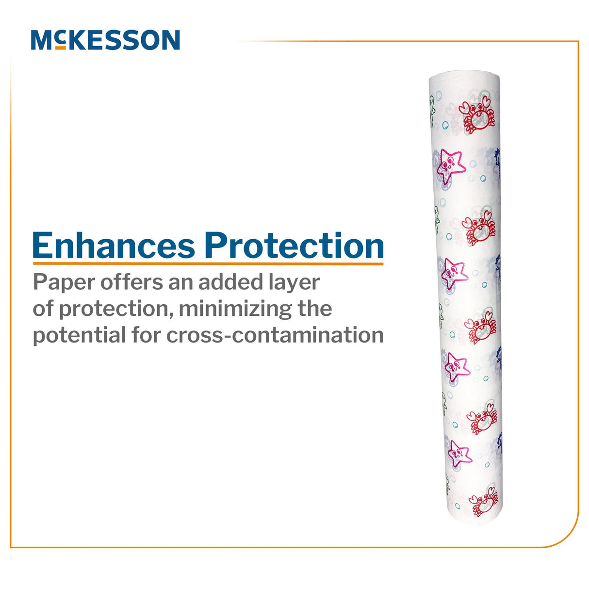 Table Paper McKesson 18 Inch Width 125 Foot Length Print (Sea Friends) Crepe - BeHope