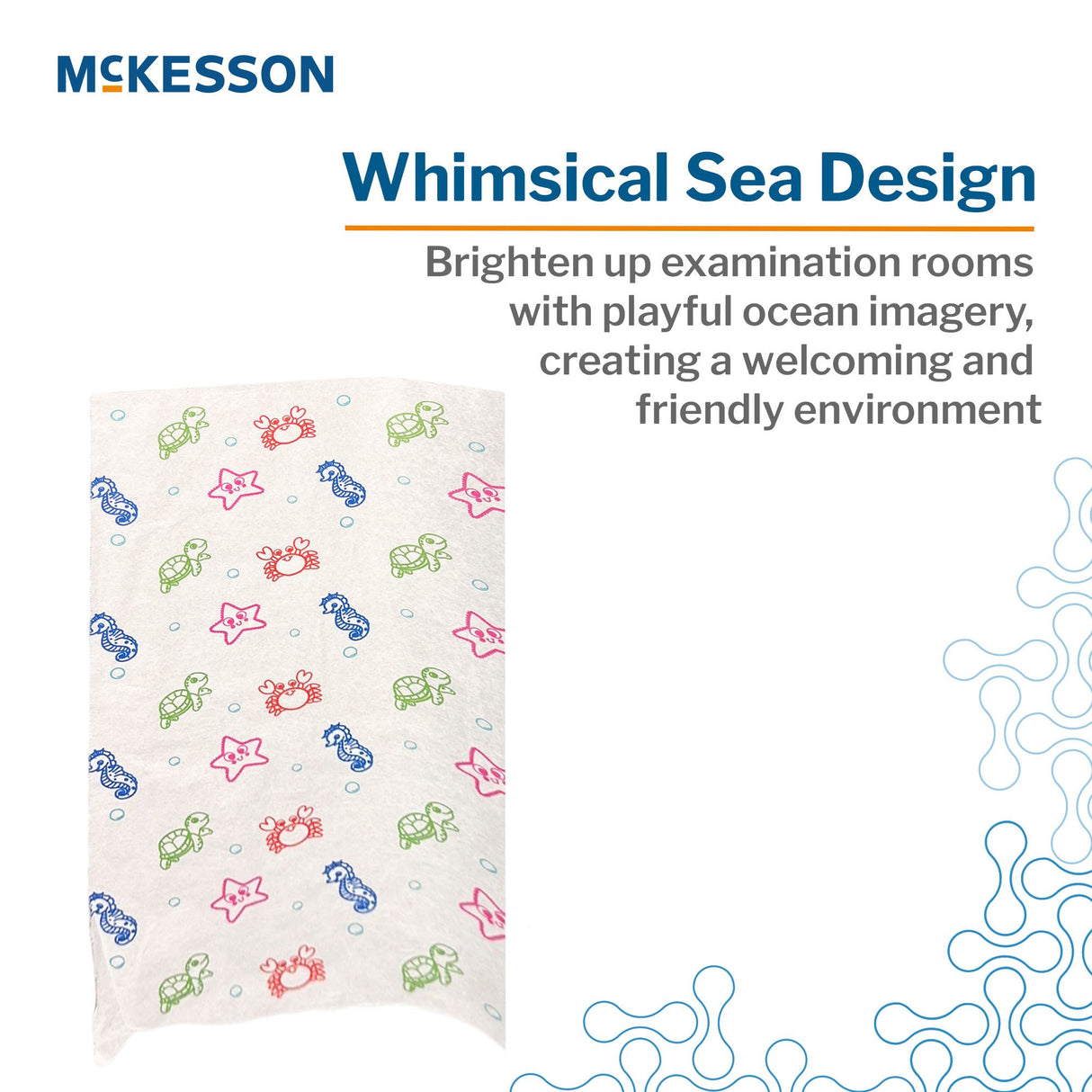 Table Paper McKesson 18 Inch Width 225 Foot Length Print (Sea Friends) Smooth - BeHope