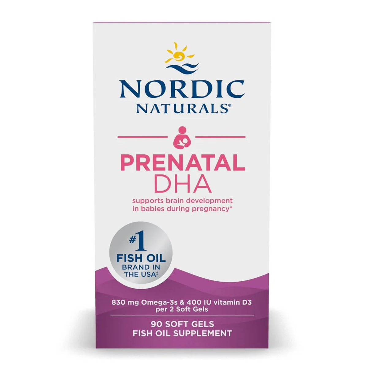 Dietary Supplement Nordic Naturals® Prenatal DHA Vitamin D3 10 mcg Strength Softgel 90 per Bottle - BeHope