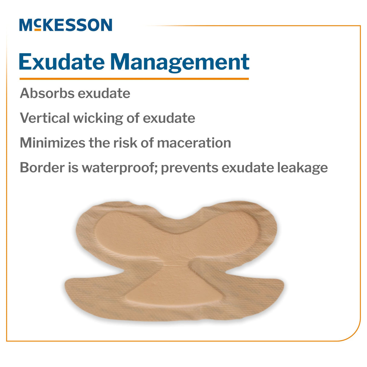 Foam Dressing McKesson 9 X 9 Inch With Border Waterproof Film Backing Silicone Gel Adhesive Elbow / Heel Sterile - BeHope