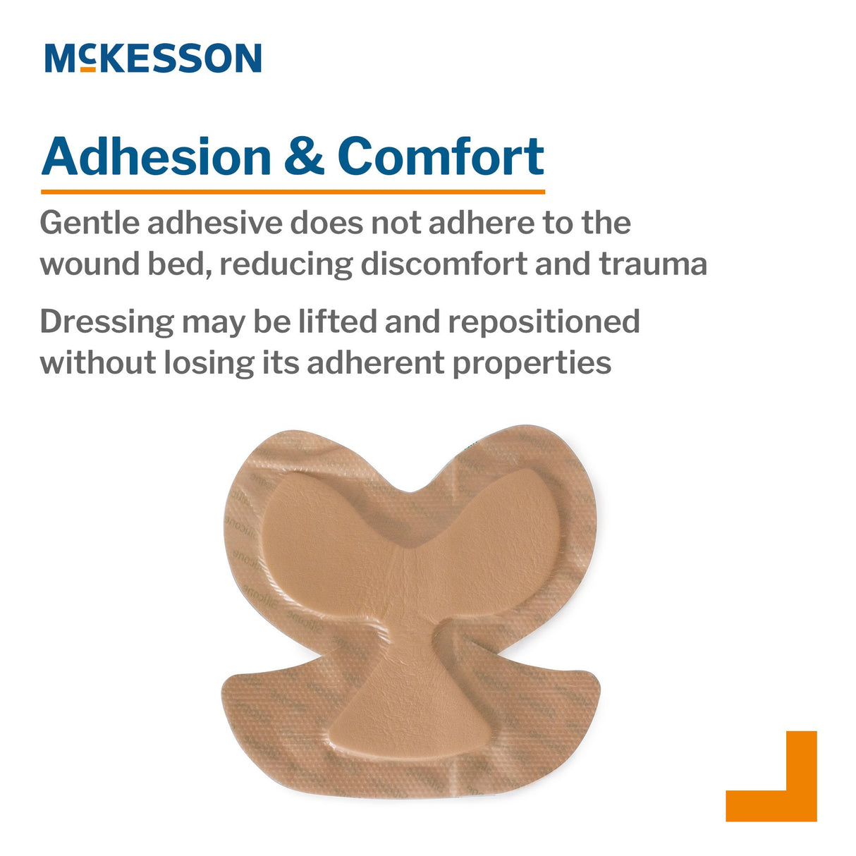 Foam Dressing McKesson 9 X 9 Inch With Border Waterproof Film Backing Silicone Gel Adhesive Elbow / Heel Sterile - BeHope