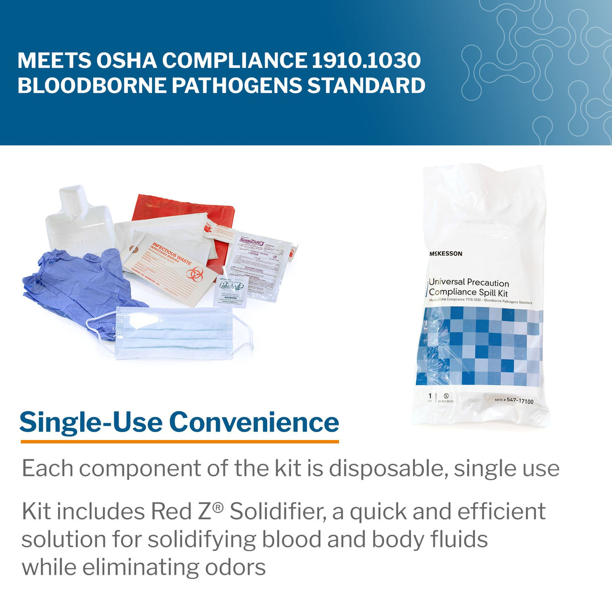 Bloodborne Pathogen Spill Kit Mckesson OSHA Compliant - BeHope