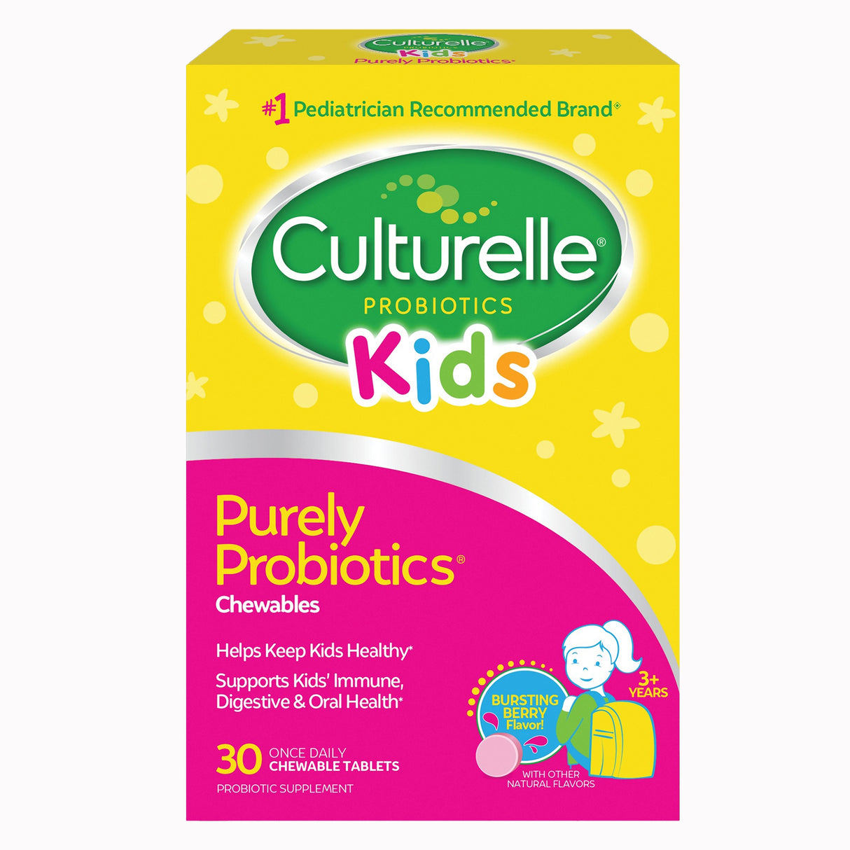 Pediatric Probiotic Dietary Supplement Culturelle® 30 per Box Chewable Tablet - BeHope