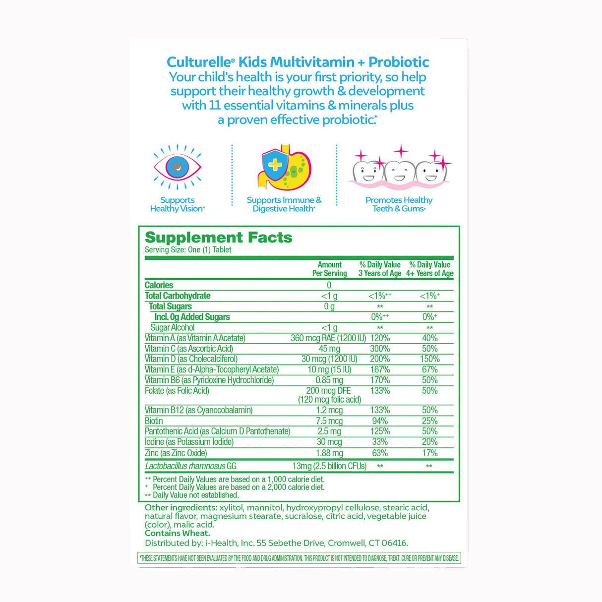 Pediatric Probiotic Dietary Supplement Culturelle® 50 per Box Tablet - BeHope