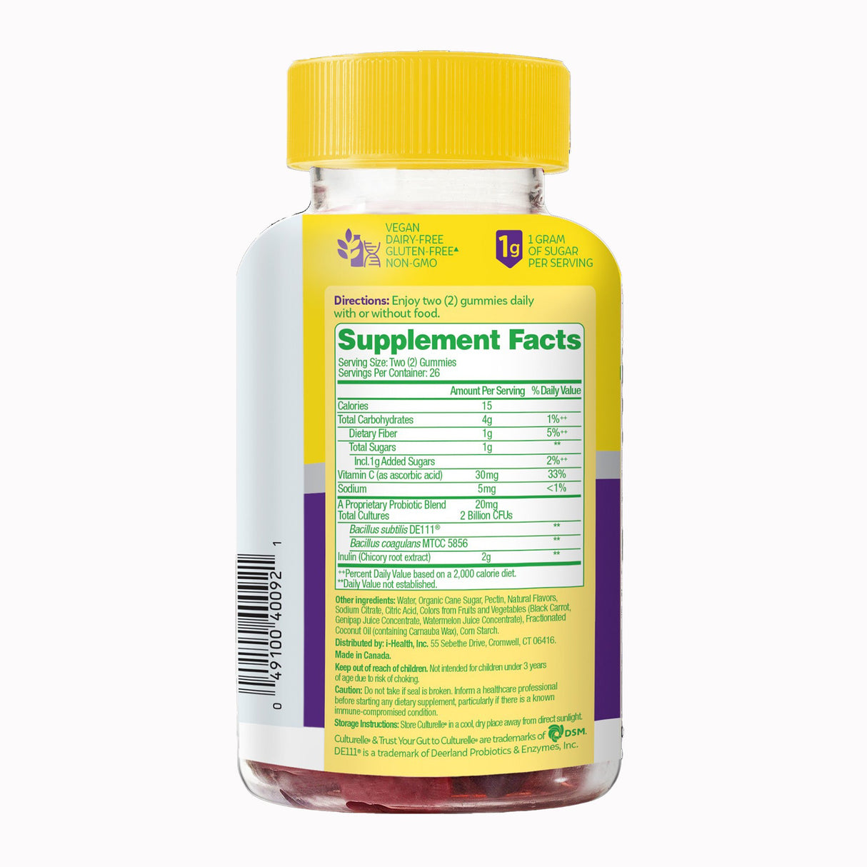 Prebiotic / Probiotic Dietary Supplement Culturelle® 52 per Bottle Gummy - BeHope