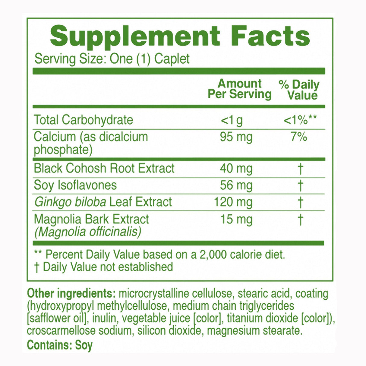 Dietary Supplement Estroven® Mood Boost Black Cohosh / Magnolia Bark / Ginkgo biloba 40 mg - 15 mg - 120 mg Strength Caplet 30 per Box - BeHope