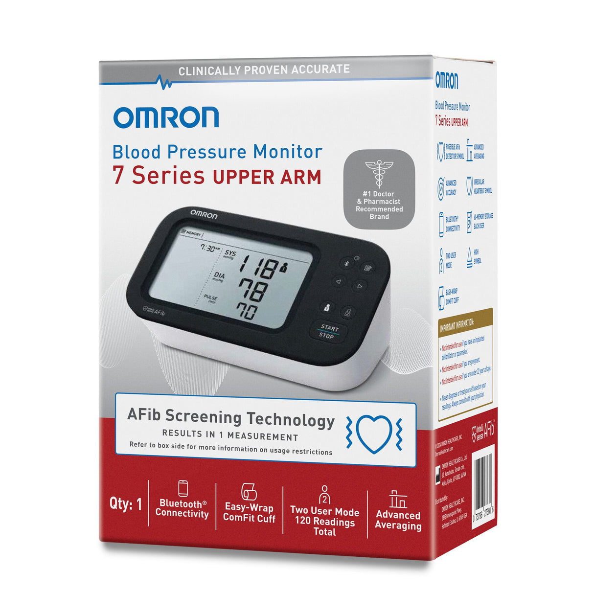 Digital Blood Pressure Monitor Omron 7 Series® Adult Cuff Nylon Cuff 9 to 17 Inch Desk Model - BeHope