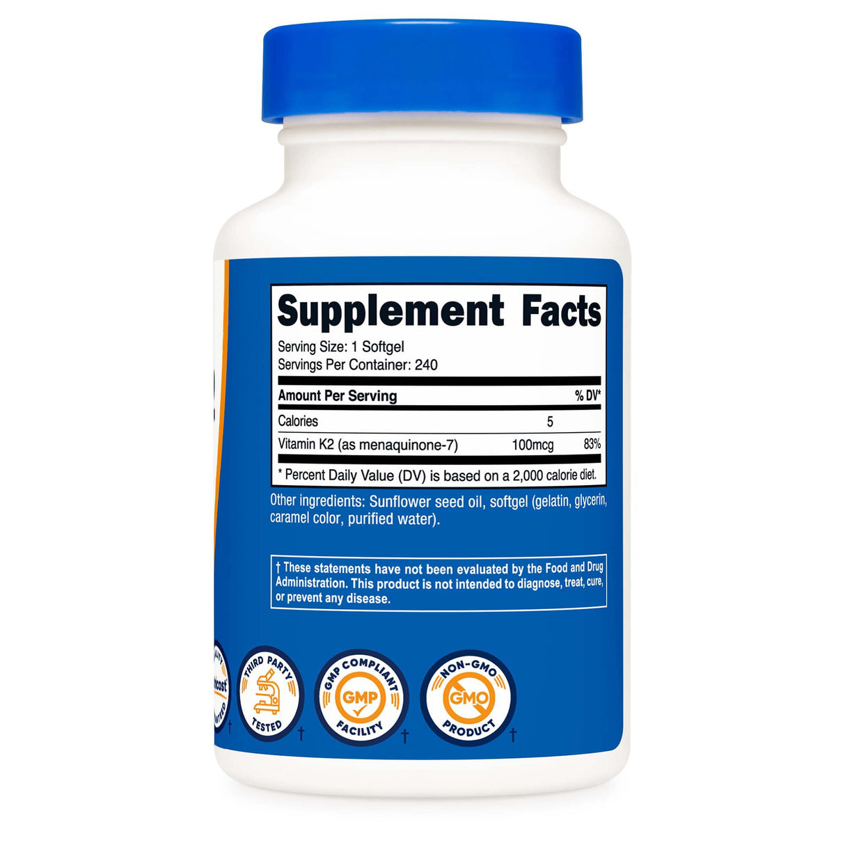 Dietary Supplement nutricost® Vitamin K2 MK-7 100 mcg Strength Softgel 240 Per Bottle - BeHope