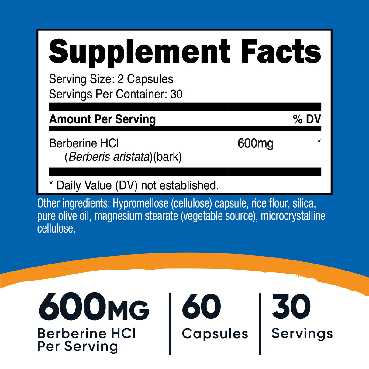 Dietary Supplement nutricost® Berberine 600 mg Strength Capsule 60 Per Bottle - BeHope