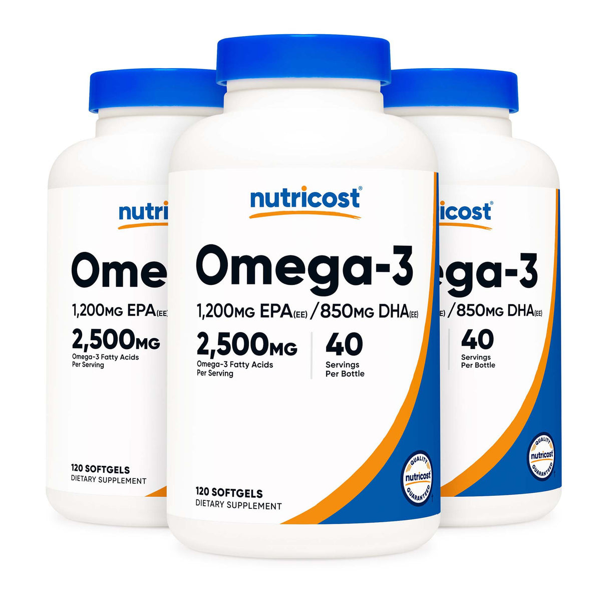 Dietary Supplement nutricost® Omega-3 2,500 mg Strength Softgel 120 Per Bottle - BeHope