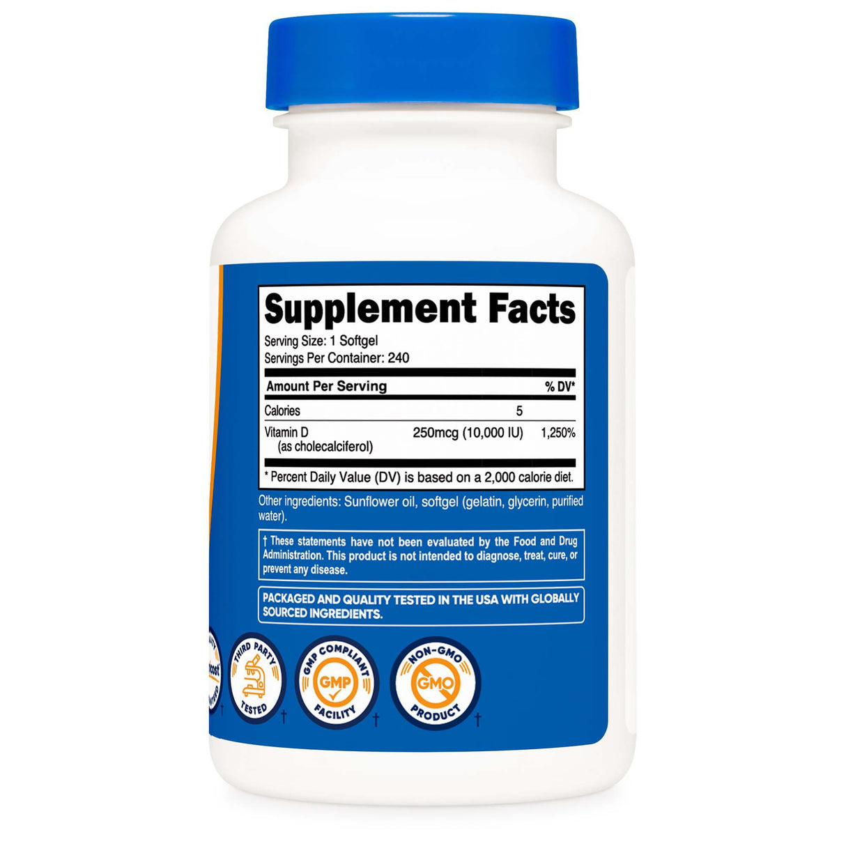 Dietary Supplement nutricost® Vitamin D3 10,000 IU Strength Softgel 240 Per Bottle - BeHope