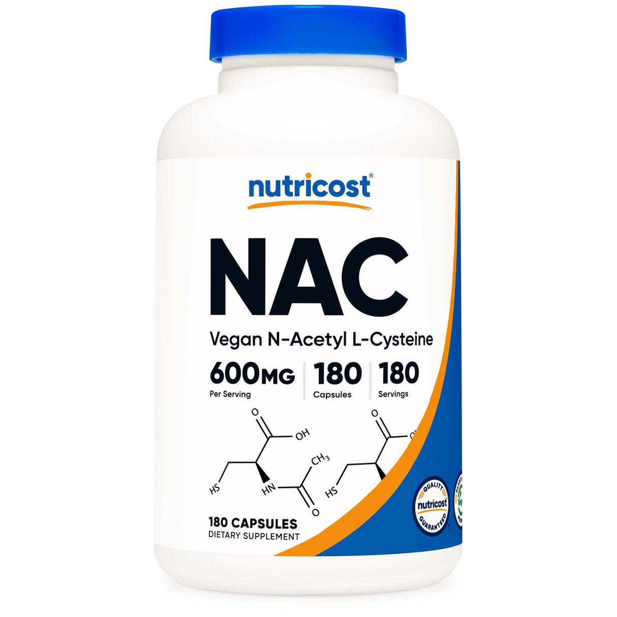 Dietary Supplement nutricost® Acetyl L-Cysteine NAC 600 mg Strength Capsule 180 Per Bottle - BeHope