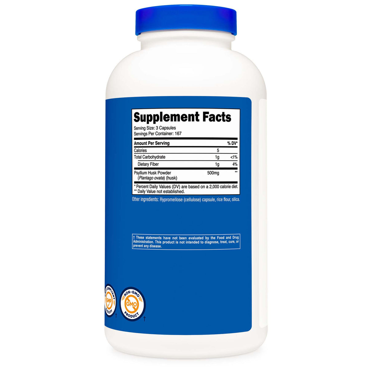 Dietary Supplement nutricost® Psyllium Husk 500 mg Strength Capsule 500 Per Bottle - BeHope