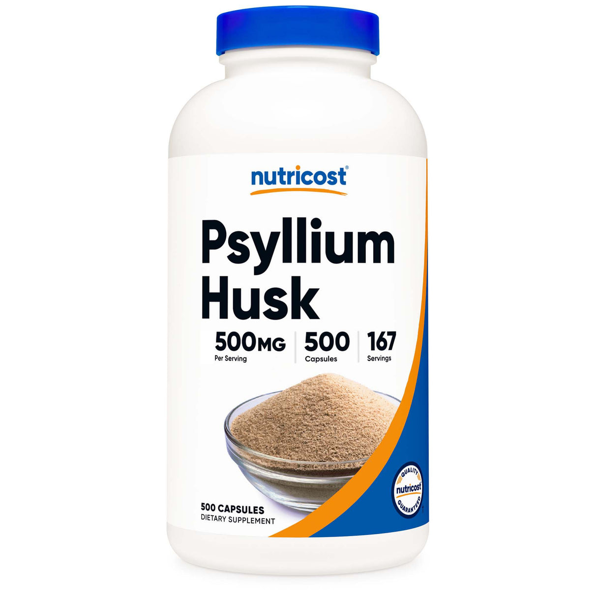 Dietary Supplement nutricost® Psyllium Husk 500 mg Strength Capsule 500 Per Bottle - BeHope