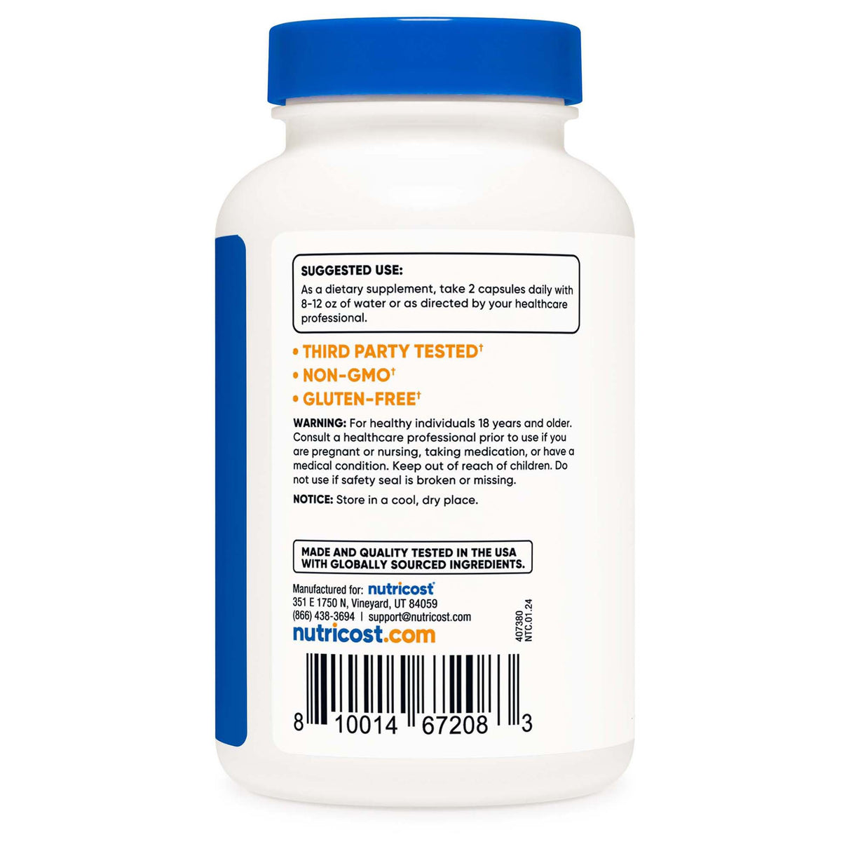 Dietary Supplement nutricost® Magnesium + XS 420 mg Strength Capsule 240 Per Bottle - BeHope