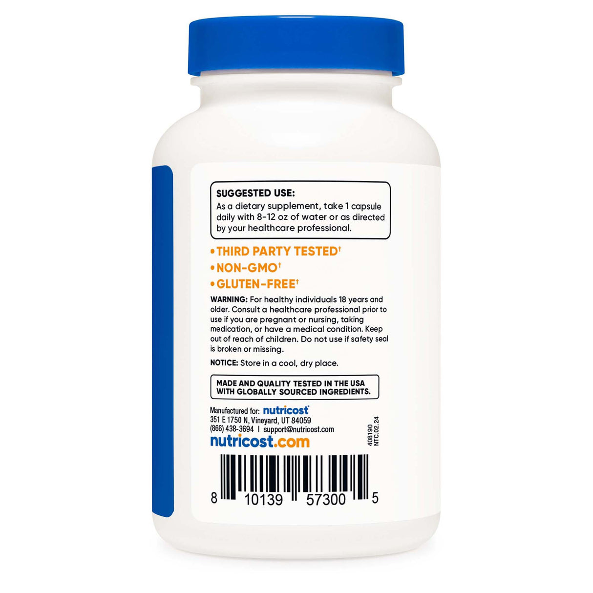 Dietary Supplement nutricost® Zinc Picolinate 50 mg Strength Capsule 240 Per Bottle - BeHope