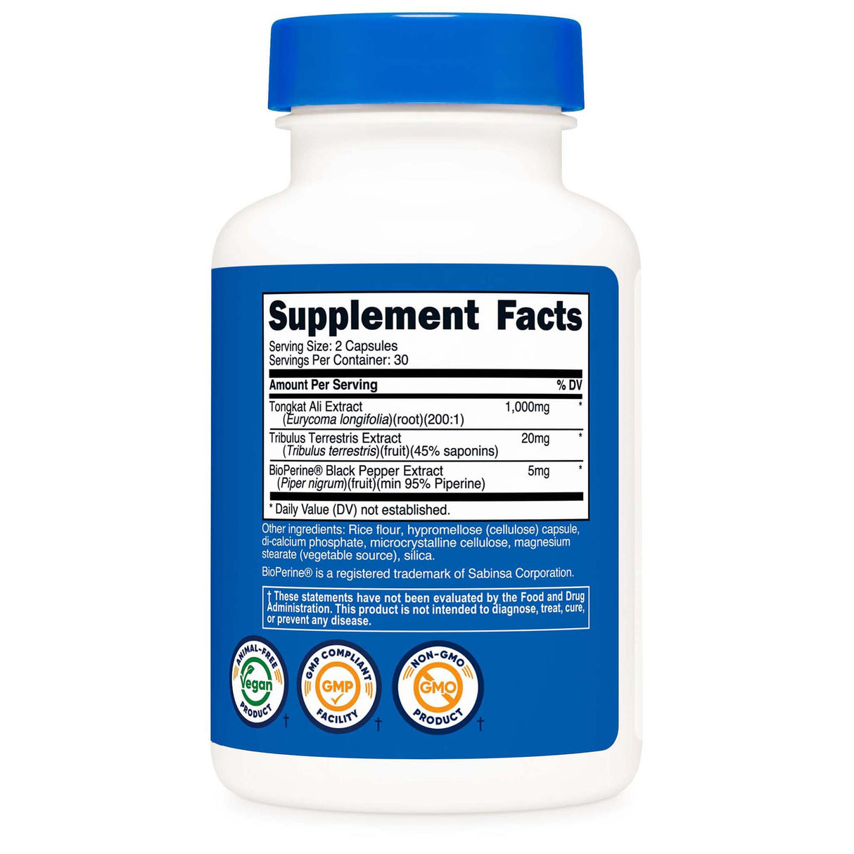 Dietary Supplement nutricost® Tongkat 1,000 mg Strength Capsule 60 Per Bottle - BeHope