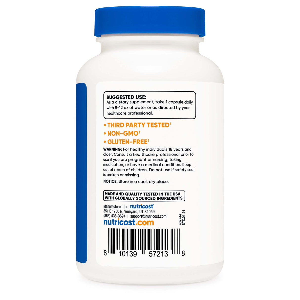 Dietary Supplement nutricost® Ashwagandha Root 600 mg Strength Capsule 120 Per Bottle - BeHope