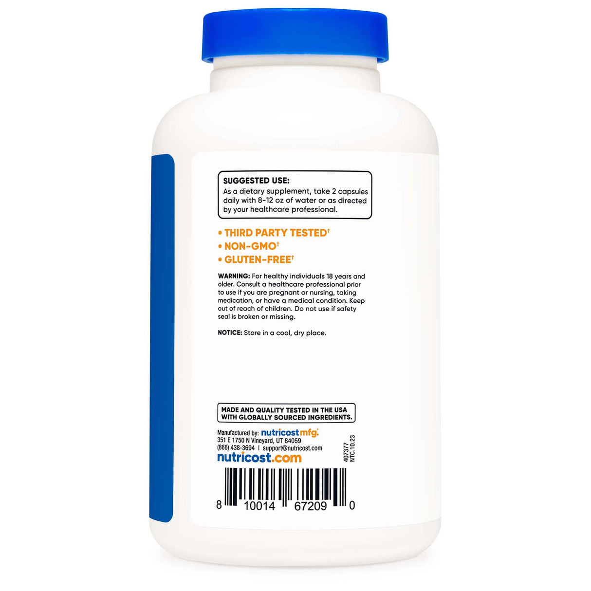 Dietary Supplement nutricost® Magnesium Citrate 420 mg Strength Capsule 240 Per Bottle - BeHope