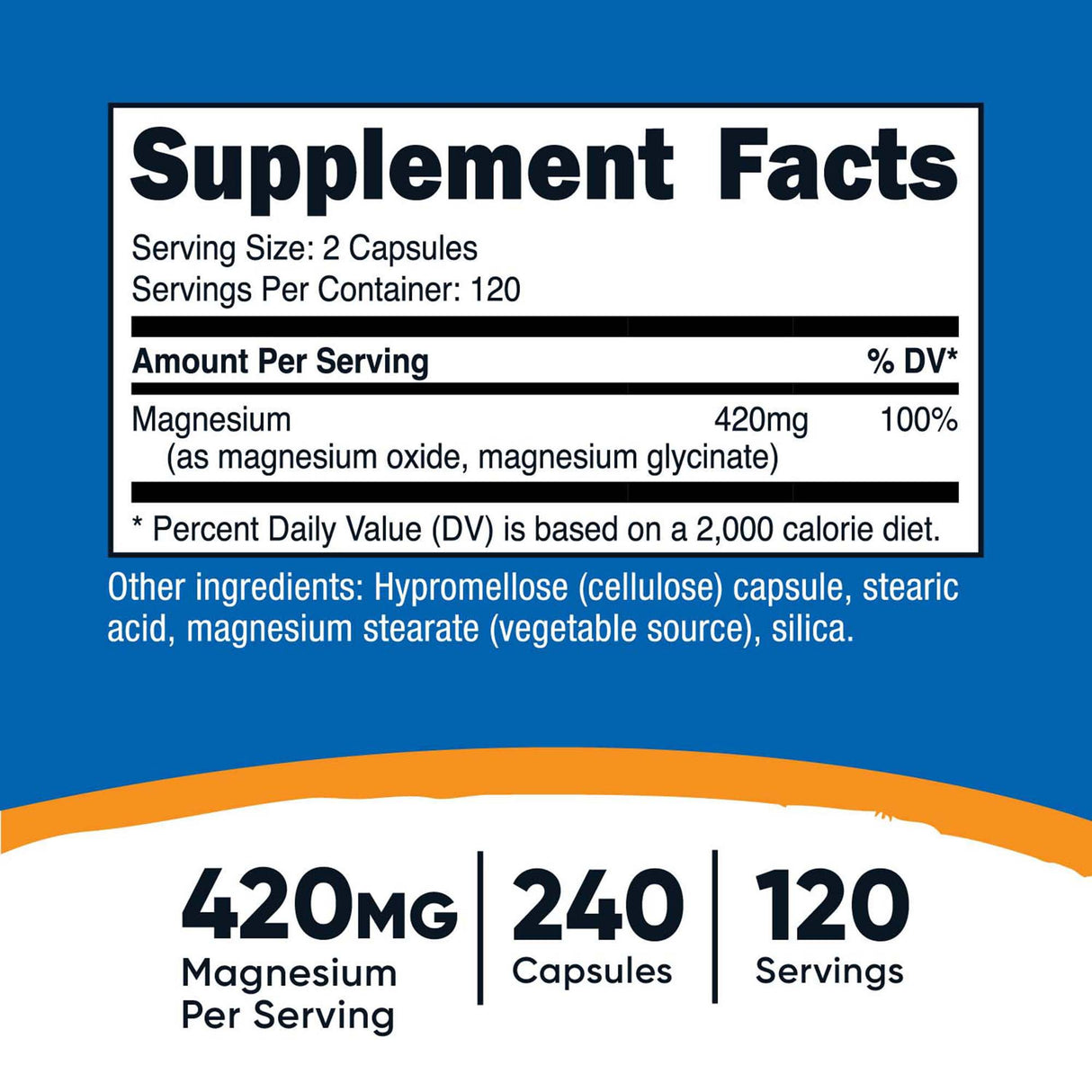 Dietary Supplement nutricost® Magnesium Citrate 420 mg Strength Capsule 240 Per Bottle - BeHope