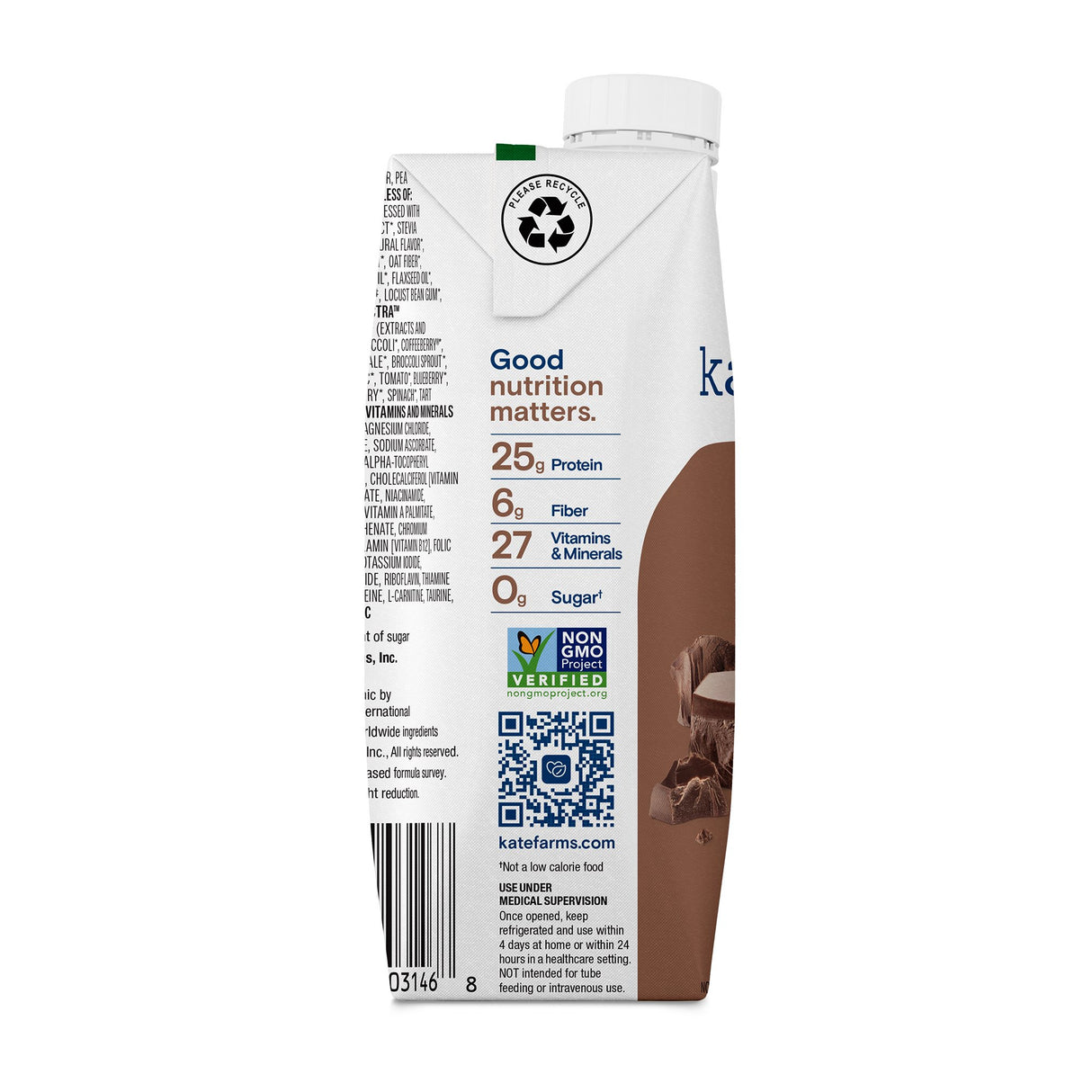 Oral Supplement Kate Farms High Protein Chocolate Flavor Liquid 11 oz. Carton - BeHope